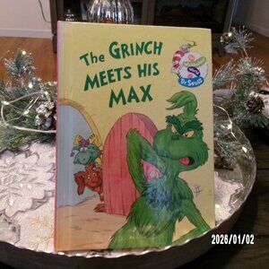 Vintage "The Grinch Meets His Max" Hardback 1998 Dr. Seuss Christmas Story NICE